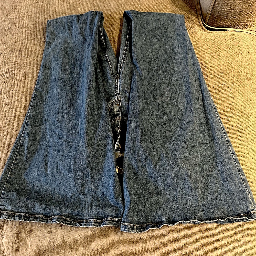 Free People Blue Flare Wide Leg Jeans - Picture 6 of 6